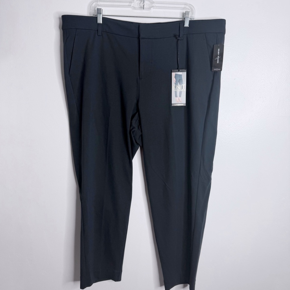 NWT Liverpool Kelsey Knit Trouser Night Sky Blue 22 Plus Workwear Minimalist